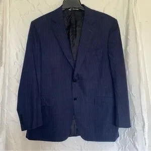 Canali | Suits & Blazers | Canali 0 Wool Mens Navy Pinstripe Blazer 2 ...